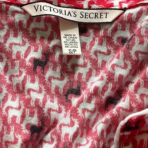 Victoria’s Secret the dreamer flannel pj set size sm deer 🦌 print red & black - Picture 6 of 13